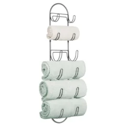 MDesign Metal Wall Mount Bath Towel Storage Organizer Rack, 6 Shelves -Avanti Sales Shop GUEST 5259d2e9 5e05 40b7 b395 8ec2cc4da084