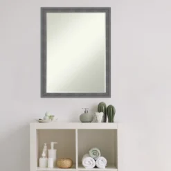 Amanti Art Dixie Grey Rustic Petite Bevel Wood Bathroom Wall Mirror 26.25 X 20.25 In. -Avanti Sales Shop GUEST 55248988 dc50 46d7 8c57 66698e4ba898