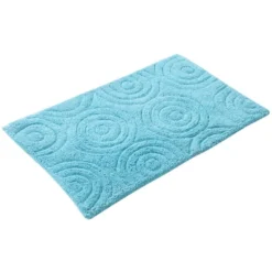 Knightsbridge Beautiful Circle Design Premium Quality Year Round Cotton With Non-Skid Back Bath Rug Aqua -Avanti Sales Shop GUEST 58552f7c ed96 41b3 bf43 72deb6cd36be