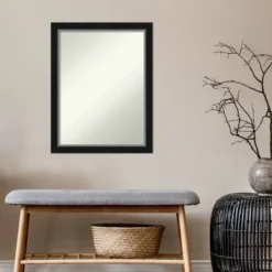 21" X 27" Non-Beveled Eva Narrow Bathroom Wall Mirror Black - Amanti Art -Avanti Sales Shop GUEST 5862b814 ba89 42df 9ad7 61cb3f7f1625