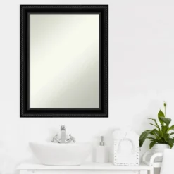 22" X 28" Non-Beveled Corded Bathroom Wall Mirror Black - Amanti Art -Avanti Sales Shop GUEST 589de80d 7391 4ddf b439 86bcf5b6b63f