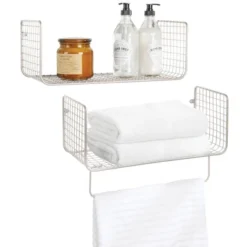 MDesign Bath Storage Organizer Shelving Set Of 2 - 1 Shelf With Towel Bar -Avanti Sales Shop GUEST 58e57a63 817f 4cdd a512 d93d50526fa8