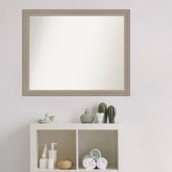 31" X 25" Non-Beveled Curve Wood Bathroom Wall Mirror Gray Wash - Amanti Art -Avanti Sales Shop GUEST 5a82bb16 2888 4af0 a8b0 28c835447f98