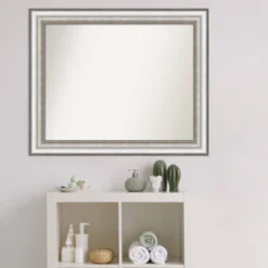 33" X 27" Non-Beveled Salon Silver Bathroom Wall Mirror - Amanti Art -Avanti Sales Shop GUEST 5f846557 5b69 41d4 88a8 a40071513dfc