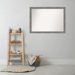 42" X 31" Non-Beveled Pinstripe Plank Gray Narrow Bathroom Wall Mirror - Amanti Art -Avanti Sales Shop GUEST 61660c1f 7b96 4f77 b695 3508475c11cd