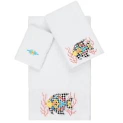 Set Of 3 Feliz Embroidered Towels - Linum Home Textiles -Avanti Sales Shop GUEST 64bd28a0 18cb 4aa1 8192 6c74286f6675