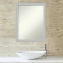 21" X 27" Non-Beveled Low Luster Wood Bathroom Wall Mirror Silver - Amanti Art -Avanti Sales Shop GUEST 657c8dd3 a5d4 4c0b 9ca6 6ced524e9547