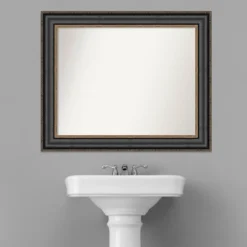 34" X 28" Non-Beveled Thomas Black Bronze Bathroom Wall Mirror - Amanti Art -Avanti Sales Shop GUEST 65d173f2 c1e9 4e4d acd4 b494d5a5dad1