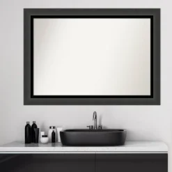 41" X 29" Non-Beveled Tuxedo Black Bathroom Wall Mirror - Amanti Art -Avanti Sales Shop GUEST 67ec70c4 2f4a 457f 878b 4e40c13c26c1