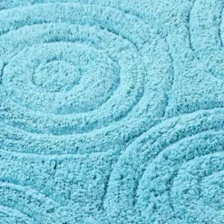 Knightsbridge Beautiful Circle Design Premium Quality Year Round Cotton With Non-Skid Back Bath Rug Aqua -Avanti Sales Shop GUEST 6968f517 1f0a 426c 8079 506c82a588e9