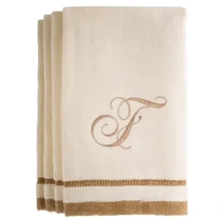 Creative Scents Ivory Fingertip Monogrammed Towels Brown Embroidered -Avanti Sales Shop GUEST 6ae10788 5b35 4563 8954 8cdbf7749b21