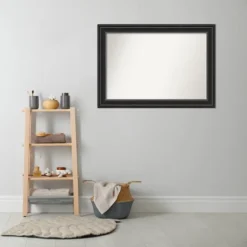 42" X 30" Non-Beveled Ridge Black Bathroom Wall Mirror - Amanti Art -Avanti Sales Shop GUEST 6b79e889 eeb2 4bca 8630 0cbcbbcabdfe