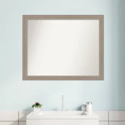 31" X 25" Non-Beveled Curve Wood Bathroom Wall Mirror Gray Wash - Amanti Art -Avanti Sales Shop GUEST 6c0eb6e0 501e 42a7 b3dc e6441d3c74e6