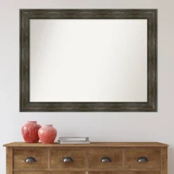 44" X 33" Non-Beveled Rail Rustic Char Bathroom Wall Mirror - Amanti Art -Avanti Sales Shop GUEST 6c56afb1 ed97 499d 886c 24dfbfc5aaa4