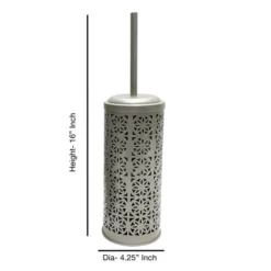 Laser Cut Pewter Step Garbage Trash Can & Toilet Brush Holder With Lid Pewter - Nu Steel -Avanti Sales Shop GUEST 6df8e046 2964 4f36 8dee 575f74570eee