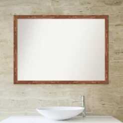 41" X 30" Non-Beveled Fresco Wood Bathroom Wall Mirror Light Pecan Brown - Amanti Art -Avanti Sales Shop GUEST 6e57124b 055d 4ff7 b412 cdf78b4f4805