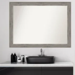 43" X 32" Non-Beveled Regis Barn Wood Gray Wood Bathroom Wall Mirror - Amanti Art -Avanti Sales Shop GUEST 7325cba9 b831 40d9 b91c 66788c86bc0a