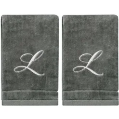 Creative Scents Gray Fingertip Monogrammed Towels Silver Embroidered -Avanti Sales Shop GUEST 740f76d3 9d1f 4484 8056 f2c0b2e8f4fc