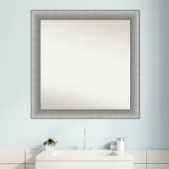 31" X 31" Non-Beveled Elegant Bathroom Wall Mirror Brushed Pewter - Amanti Art -Avanti Sales Shop GUEST 7753fc46 685e 4ca1 9a96 9fa816fea56f