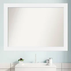 43" X 32" Non-Beveled Corvino Wood Bathroom Wall Mirror White - Amanti Art -Avanti Sales Shop GUEST 77f77f8d 274c 4d16 801a 36d4ff94aa27