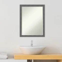 Amanti Art Dixie Grey Rustic Petite Bevel Wood Bathroom Wall Mirror 26.25 X 20.25 In. -Avanti Sales Shop GUEST 7bc2b214 9cb4 49ac bd84 cf2825a113b9