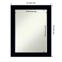 Amanti Art Tribeca Black Petite Bevel Wood Bathroom Wall Mirror 28 X 22 In. -Avanti Sales Shop GUEST 7e464019 126f 4577 bdc2 320afb49ed69