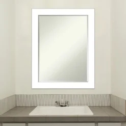 Amanti Art Wedge White Petite Bevel Bathroom Wall Mirror 28 X 22 In. -Avanti Sales Shop GUEST 7eaf6a72 0907 439c 9f85 79c6efc0d16e