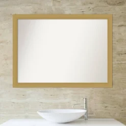 42" X 31" Non-Beveled Grace Bathroom Wall Mirror Brushed Gold - Amanti Art -Avanti Sales Shop GUEST 80b39aad f59e 4ee1 9af5 9fd910681c7c