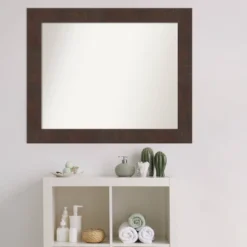 33" X 27" Non-Beveled Wildwood Brown Bathroom Wall Mirror - Amanti Art -Avanti Sales Shop GUEST 835378aa 7db7 4ea8 8385 71370641a2e4