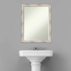 Amanti Art Distressed Cream Petite Bevel Wood Bathroom Wall Mirror 26.5 X 20.5 In. -Avanti Sales Shop GUEST 877ce00d 8f88 4f19 babf cf3267a8cea9