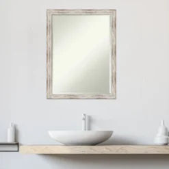 Amanti Art Distressed Cream Petite Bevel Wood Bathroom Wall Mirror 26.5 X 20.5 In. -Avanti Sales Shop GUEST 894e9585 0e41 4bcd a4b5 bb1a4a83f53d