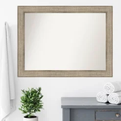 44" X 33" Non-Beveled Trellis Silver Wood Bathroom Wall Mirror - Amanti Art -Avanti Sales Shop GUEST 8bba10bc a93f 4ef2 9087 1c63e25c5950