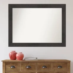 44" X 33" Non-Beveled Rustic Plank Espresso Bathroom Wall Mirror - Amanti Art -Avanti Sales Shop GUEST 8c25de19 e5d6 4c3c bf4a 623cdf19ac48