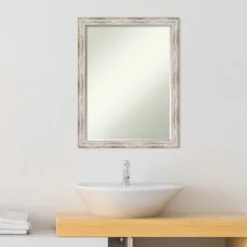 Amanti Art Distressed Cream Petite Bevel Wood Bathroom Wall Mirror 26.5 X 20.5 In. -Avanti Sales Shop GUEST 8d877566 198f 44fb 82c5 7b8fb7a84ebb