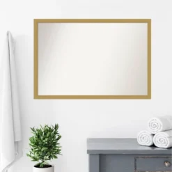 38" X 26" Non-Beveled Grace Narrow Bathroom Wall Mirror Brushed Gold - Amanti Art -Avanti Sales Shop GUEST 93e77483 93b6 407f 8d57 d024304418cf