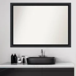 42" X 31" Non-Beveled Nero Wood Bathroom Wall Mirror Black - Amanti Art -Avanti Sales Shop GUEST 93e9580a da42 4af6 b1d2 d8fe3ce0c076