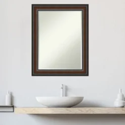 Amanti Art Cyprus Walnut Petite Bevel Wood Bathroom Wall Mirror 28.75 X 22.75 In. -Avanti Sales Shop GUEST 966b4ed0 1ad9 4986 8397 2e63b05d8d83