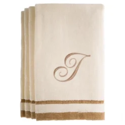 Creative Scents Ivory Fingertip Monogrammed Towels Brown Embroidered -Avanti Sales Shop GUEST 995bc44a fb24 4e48 af59 9dde15234e2c