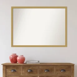 40" X 29" Non-Beveled Grace Narrow Bathroom Wall Mirror Brushed Gold - Amanti Art -Avanti Sales Shop GUEST 9985897d 0acd 4e3e 8879 32e0cdf31959