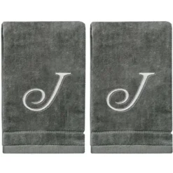 Creative Scents Gray Fingertip Monogrammed Towels Silver Embroidered -Avanti Sales Shop GUEST 9df89814 aa50 4c79 8d90 e10b534bc6c7