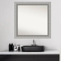 31" X 31" Non-Beveled Elegant Bathroom Wall Mirror Brushed Pewter - Amanti Art -Avanti Sales Shop GUEST a06fe5be 9f82 43f0 972e 4fbdc51486d1