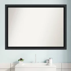 42" X 31" Non-Beveled Nero Wood Bathroom Wall Mirror Black - Amanti Art -Avanti Sales Shop GUEST a3189ef2 6989 42a6 8eee 39924342ee3d