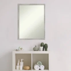 19" X 25" Non-Beveled Shiplap White Narrow Wood Bathroom Wall Mirror - Amanti Art -Avanti Sales Shop GUEST a3713e16 915f 41fc ae2a b31e4323e9d4