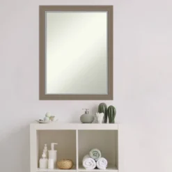 21" X 27" Non-Beveled Eva Narrow Bathroom Wall Mirror Brown - Amanti Art -Avanti Sales Shop GUEST a3821d0e 2d3d 4af6 85dc 5bc9aa2cca12