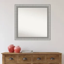 31" X 31" Non-Beveled Elegant Bathroom Wall Mirror Brushed Pewter - Amanti Art -Avanti Sales Shop GUEST a6efe98f fc01 4c5b af31 dc04f256a13f