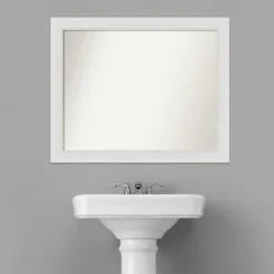 32" X 26" Non-Beveled Flair Narrow Bathroom Wall Mirror Soft White - Amanti Art -Avanti Sales Shop GUEST a7d5cbd8 33ff 48ee bbfb 217c996d693e