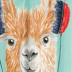 Headphone Llama Shower Curtain Teal/Brown - Allure Home Creations -Avanti Sales Shop GUEST a91686ec cd8b 43df 8e17 ea7b2019c0f6