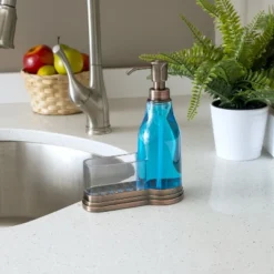 Home Basics Plastic Soap Dispenser With Brushed Steel Top And Fixed Sponge Holder -Avanti Sales Shop GUEST aa71f8e6 4cce 4e64 b461 8d59b12deaea