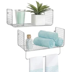 MDesign Bath Storage Organizer Shelving Set Of 2 - 1 Shelf With Towel Bar -Avanti Sales Shop GUEST ac03505f 96c6 4589 854b af1b12b6a8c2