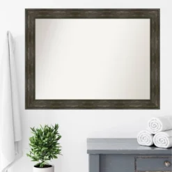 44" X 33" Non-Beveled Rail Rustic Char Bathroom Wall Mirror - Amanti Art -Avanti Sales Shop GUEST ac265411 6a91 44fb a61f 34d7da84fdcb